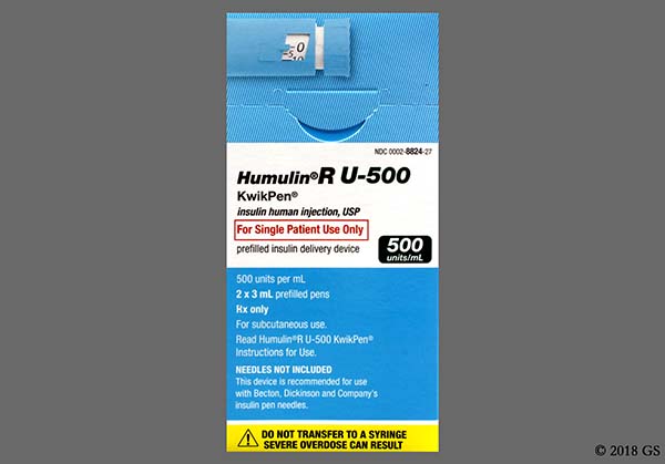 Humulin R U-500 Kwikpen 500Unit/ML Sol Inj 2 Pens 3 - 113252