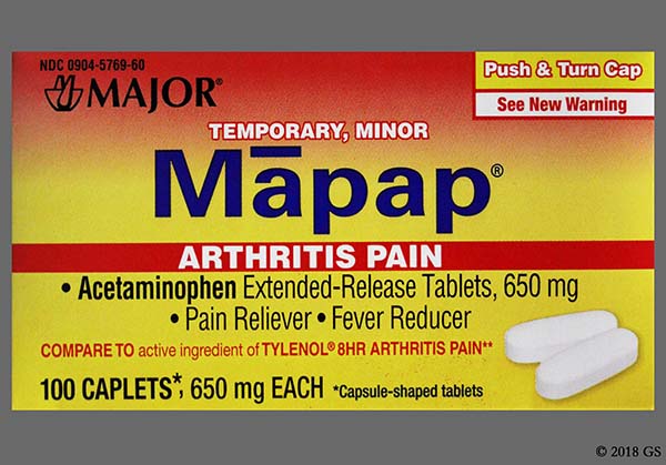 Mapap Arthritis Pain 650Mg Er Caplet 100 Ea Tab Er - 208308