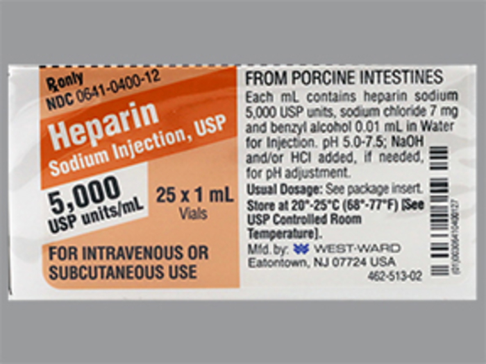 Heparin Sod (porcine) 1,000U/1ML Sol Inj 25 Vials 177662