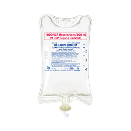 Heparin Sod (porcine) 2U/1ML, Sodium Chl 0.9 Sol Inj 500 187341