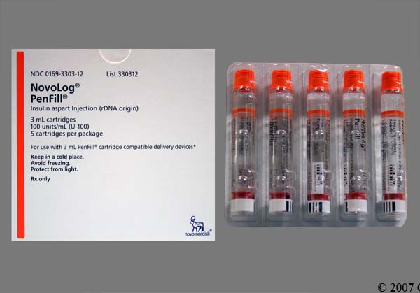 Novolog Penfill 100Unit/ML Sol Inj 5 Cartridges 3 Ml - 119878