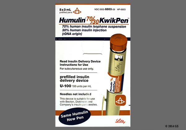 Humulin 70/30 Kwikpen Susp Inj 5 Pens 3 ML - 200878